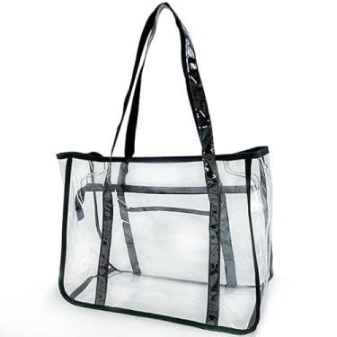 Imagem de TotePrint Bolsa de praia holográfica com estampa de estrelas - Bolsa feminina iridescente de PVC impermeável aprovada para estádios, A23016-d2051-12, Large, Bolsa de praia