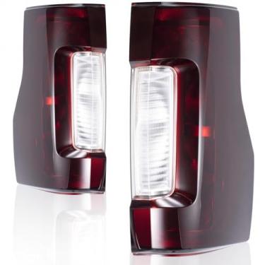 Imagem de Par de montagem de luz traseira fumê para Ford F-250/F-350 Super Duty 2017-2019 – Substituição de luzes de freio traseiras do lado do motorista e do passageiro (lâmpada não incluída)