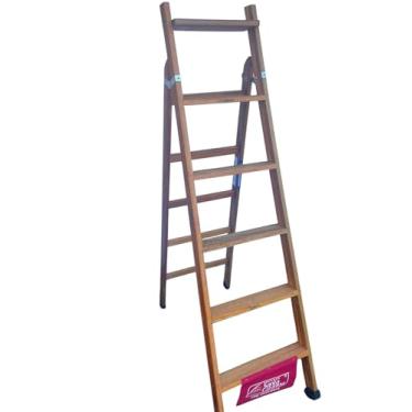 Imagem de ESCADA ABRIR DEGRAU DEITADO MADEIRA 06DD 1,80 MT - AM-06DD