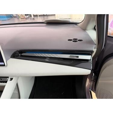 Imagem de GZPLMYKJYXGSPL Acessórios de interior de carro penetrantes de cobertura total, compatível com MG MG4 2026- Painel de saída de ar de controle central decoração de tira decorativa de fibra de carbono