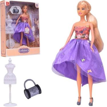 Imagem de Boneca Loira Coleção Desfile De Moda Vestido Roxo - Castela - Castela 