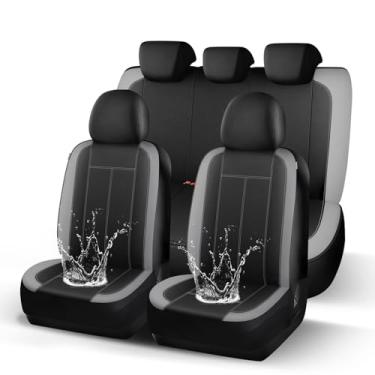 Imagem de HChengkikz Capas de assento à prova d'água, forro de neoprene, conjunto completo, tecido premium, compatível com airbag, durável, conforto automotivo universal para a maioria dos carros, caminhões