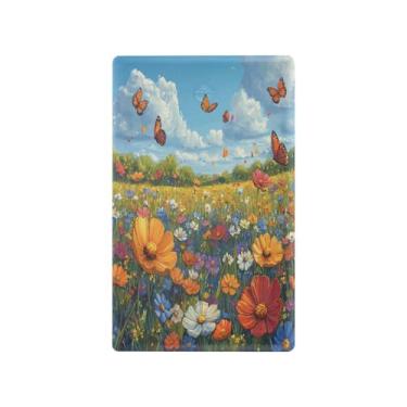 Imagem de Blueangle Placa de parede decoradora de capa em branco, tamanho padrão 1 gangue flores silvestres coloridas capa de interruptor para quarto de escritório em casa 4,53 x 2,76 polegadas (602)