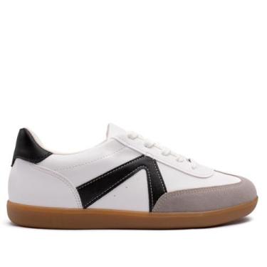 Imagem de Tênis Feminino Vizzano com Recortes Laterais Branco/cinza, Branco, Cin