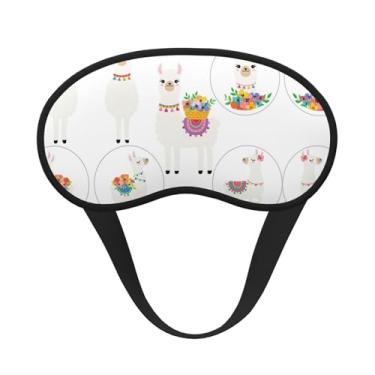 Imagem de Máscara de dormir blackout com estampa de lhama máscara para os olhos com luz macia para dormir meditação, viagem, ioga