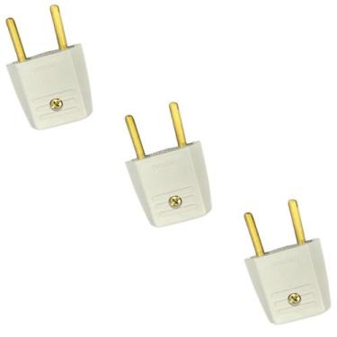 Imagem de Kit 3 Plug Adaptador 2P Cinza 10A/250V Pial Legrand 51076