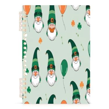 Imagem de Burbuja Caderno St. Patrick Gnomo, papel pautado universitário A5 com 60 folhas, fichário para escritório, 1 pacote