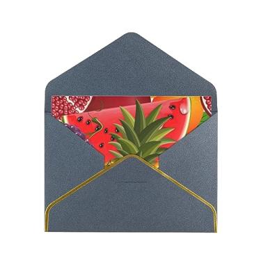 Imagem de SKKNT Cartões de felicitações com estampa de abacaxi de frutas frescas para todas as ocasiões, convites de festa de aniversário de casamento, 12,7 x 15,2 cm