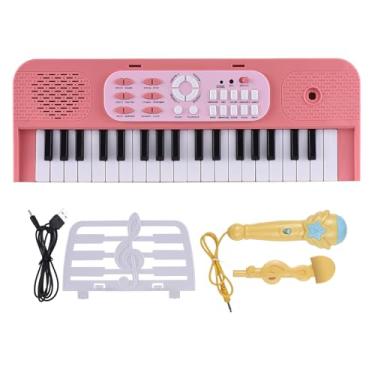 Imagem de TARSHYRY Teclado de Mini Piano, 37 Key Pequeno Piano de Teclado Com Microfone e Música Stand para Meninos Grils Beginners Birthday Gift (Rosa)