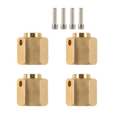 Imagem de MERIGLARE Conjunto de 4 Adaptadores Hexagonais de Latão Mais Pesados ​​para Rodas de Carros RC 1/10 - Peças de Reposição para Montagem e Acessório DIY, 12mm