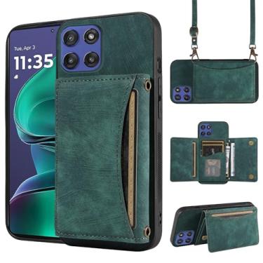 Imagem de Capa de telefone para Motorola Moto G Stylus 5G 2025 capa carteira com alça de ombro transversal, couro PU, porta-cartão de crédito, bolso fino, acessórios para celular, bolsa flip para celular G5