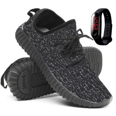 Imagem de Tênis Masculino Esporte Corrida e Academia Solado Macio Super Leve Relógio Digital-Masculino