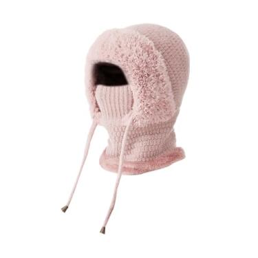Imagem de Baoblaze Balaclava com capuz respirável para inverno, ideal para motociclismo, snowboard, ciclismo e esqui, Rosa