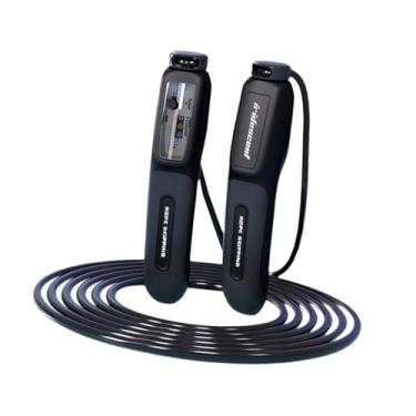 Imagem de Generic Corda de pular infantil com alça ergonômica, equipamento de ginástica para exercícios, atividades ao ar livre em casa e academia, Preto