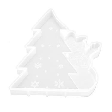 Imagem de Ainoli molde de silicone árvore de natal boneco de neve forma molde de resina branca para diy artesanato decoração festival presente