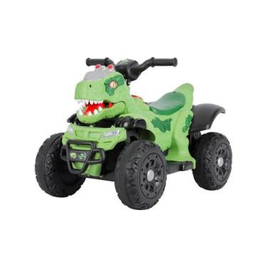 Imagem de Quadriciclo Elétrico Infantil 6V Dinossauro Rex - Verde - UNITOYS