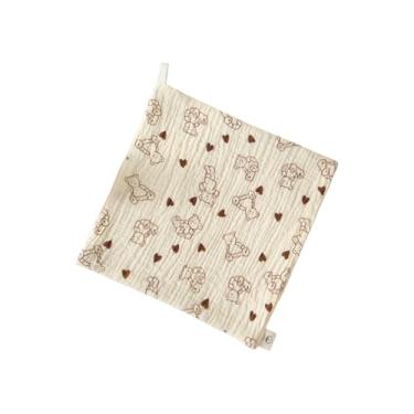 Imagem de 1 pacote com toalhas de rosto para recém-nascidos, 24 x 24 cm, lenços absorventes para bebês, lenços de saliva para bebês e meninas, laváveis e reutilizáveis (urso)
