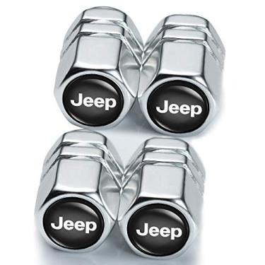 Imagem de Substituição da tampa da haste da válvula de pneu para Jeep Wrangler Grand Cherokee Compass Renegade Patriot Liberty Todos os modelos Vedação O-Ring Seal Tampas de válvula de pneu resistentes à