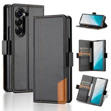 Imagem de Asuwish Capa de celular para Samsung Galaxy Z Fold 6 5G 2024 capa carteira com suporte para cartão de crédito suporte bloqueio RFID Slim Rugged Mobile Cell Accessories ZFold6 Z6 G Fold6 ZFold 6Z