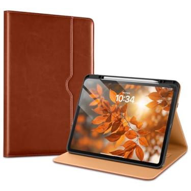 Imagem de VIKESI Capa para iPad Pro de 13 polegadas M5 ou M4 lançado em 2025 ou 2024, capa de couro com suporte para Apple Pencil, despertar/hibernar automaticamente, vários ângulos de visualização, alça de mão