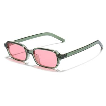 Imagem de Óculos de Sol UV400 - Armação Pequena em Cores Candy com Estampa de Leopardo Punk para Homens e Mulheres, Ideais para Esportes ao Ar Livre, Corrida e Ciclismo, C7 Verde e Rosa
