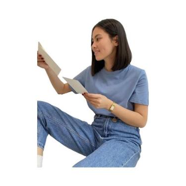 Imagem de Camisetas Básicas Femininas Oversized Em 21 Cores 100% Algodão Branco 