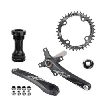 Imagem de Coroa De Pedal De Bicicleta MTB Em Liga De Alumínio Preta 104BCD 170mm