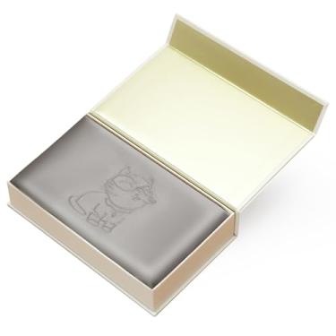 Imagem de THXSILK Silkworm Cat 6A Grade Mulberry Silk Fronha, 22 Momme 100% seda pura com zíper oculto, capa de almofada bordada, (Queen 50,8 cm x 76,2 cm, cinza)