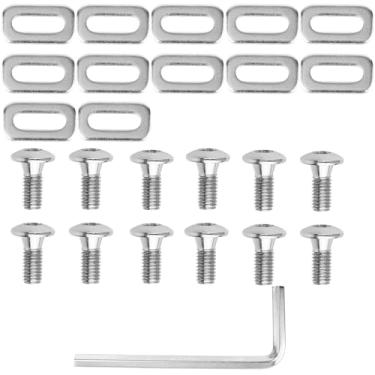 Imagem de Penitue 2 Conjuntos de Parafusos Arruelas e Porcas Substituição para Delta Tacos, Parafusos Metal Tacos com Chave e Arruelas para Sapatos Ciclismo Interior Exterior (Tacos Não Incluídos)