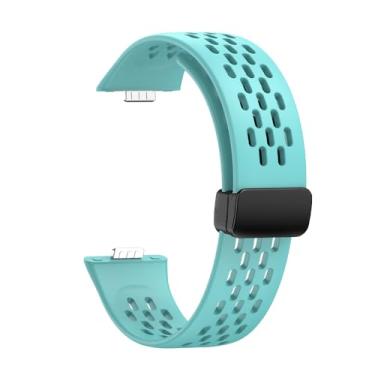 Imagem de TPUOTI Pulseira de silicone com fivela dobrável para Huawei Watch Fit 3, pulseiras esportivas HUAWEI Fit3 (azul-petróleo)