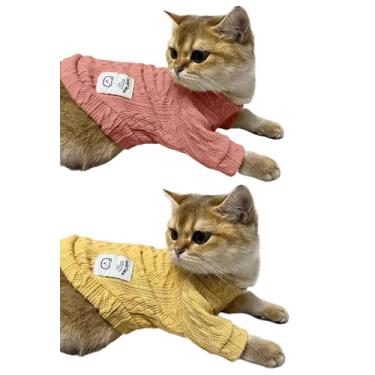 Imagem de Roupas de gatinho, suéteres para cães e gatos, para animais de estimação, fantasia de outono e inverno, casaco para gatos pequenos, médios, cães, meninas, meninos, serve de 1 a 10 kg