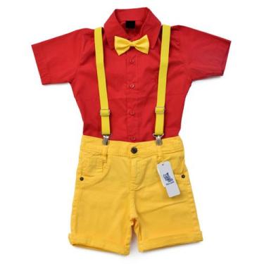 Imagem de Conjunto Ursinho Pooh Camisa Manga Curta e Bermuda Bebe Infantil - Mig