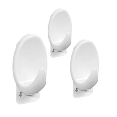 Imagem de Conjunto de Gancho Oval Multiuso Plástico com Adesivo Removível, Tamanhos P,M,G, Linha Aplik, Ordene.