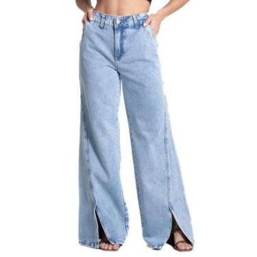 Imagem de Calça Jeans Sawary Wide Leg - 281653 - Azul claro 44-Feminino