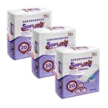Imagem de Kit 3 Absorventes Geriátrico Suavidade c/20 Unidades - Biofral