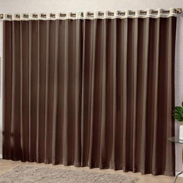 Imagem de Cortina La Bela 3 Metros Micropercal Sala Quarto para Varão - Tabaco -