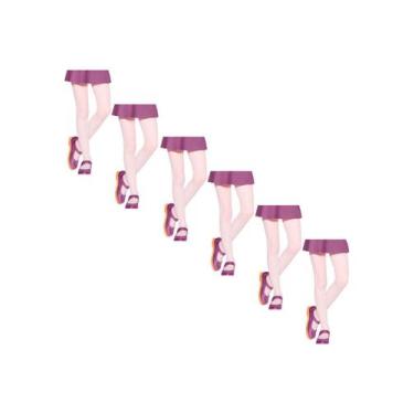 Imagem de Kit com 6 Meias Calças Infantil Fio 20 Lobinha 2570-001, Branco, G