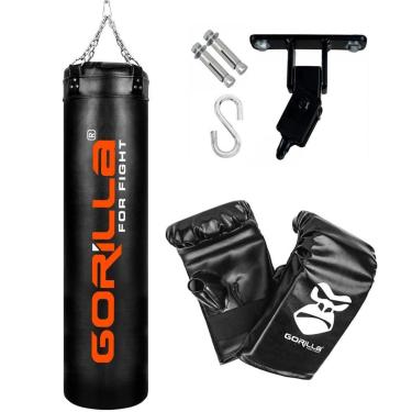 Imagem de Saco Pancada Profissional 160 Cm + Luva Bate Saco Boxe Muay Thai + Suporte Articulado Gorilla-Unissex