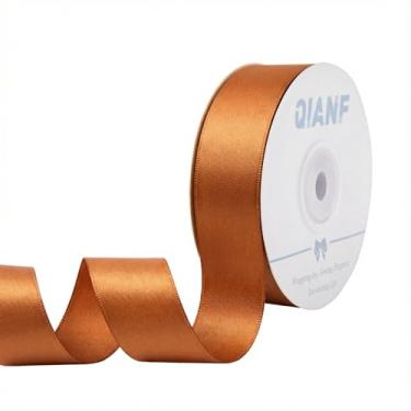 Imagem de QIANF Fita de cobre de 2,5 cm fita de cetim dupla face para embrulhar laços de cabelo para fazer cadeira, casamento, chá de bebê, decoração de convite de festa de aniversário, costura artesanal, 25