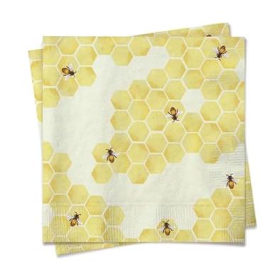 Imagem de Guardanapo de Papel Folha Dupla Abelha/Abelhinha 32,5 x 32,5 cm com 20 Unidades – Cromus