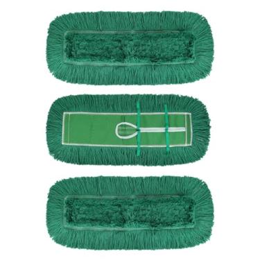 Imagem de Cabeça de esfregão contra poeira de 61 cm: Substituição média lavável comercial vassoura de cabeça de esfregão e substituição de limpeza verde (verde - 61 cm, pacote com 3)