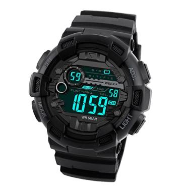 Imagem de ZJchao Relógio Digital Masculino Com Exibição de Tempo Duplo, Alarme, Contagem Regressiva, Luz de Fundo, 5ATM, Relógio de Pulso Esportivo para Homens, Corrida Ao Ar Livre