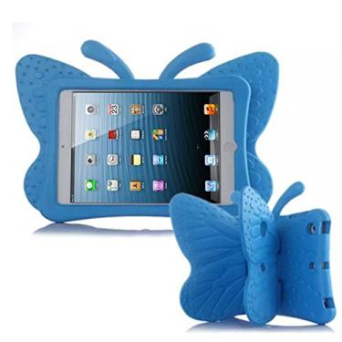 Imagem de Simicoo iPad Pro 9,7 polegadas iPad 9,7 2018 2017 Capa de borboleta fofa para crianças leve EVA suporte à prova de choque resistente resistente resistente para tablet para iPad Pro 9,7 2018 2017 iPad 5 6 presente (azul)