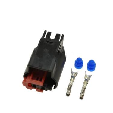 Imagem de SSXLSMYXGS Kit de conector elétrico automotivo à prova d'água série 0,6 de 2 pinos, fêmea com terminais e vedações de borracha para reparo de chicote elétrico 1-1438608-1(20Sets)