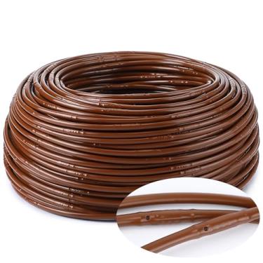 Imagem de Nuanchu Tubo de irrigação por gotejamento de 150 m 1/10.2 cm mangueira de irrigação de jardim linha de tubo de irrigação com espaçamento de emissor de 30 cm tubulação de distribuição em branco linha