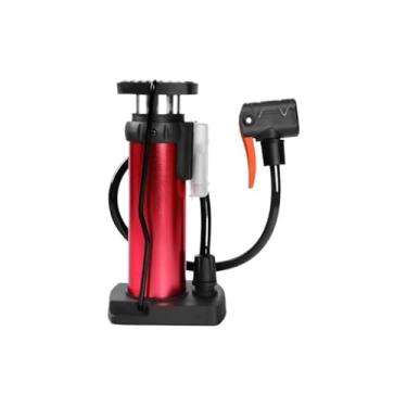 Imagem de Mini bomba de pé de bicicleta 140PSI válvula de pneu de bicicleta bomba de piso acessórios de bicicleta MTB (vermelho)