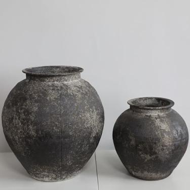 Imagem de Vaso de cerâmica retrô feito à mão para hotel arranjo de flores Zen ornamentos de grés vasos de flores