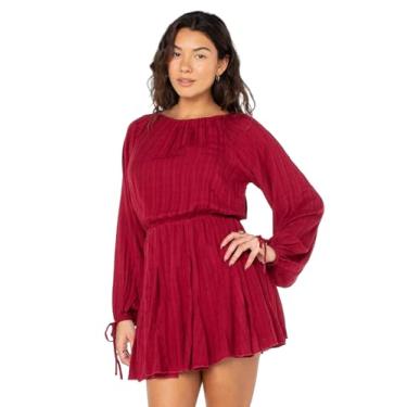 Imagem de Roxy Vestido feminino de tecido Sun Seeker, vestido de tecido, Vermelho liso para ciclismo, GG