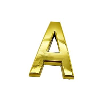 Imagem de NumRealm Número de porta, números de casa à prova d'água 3D, endereço de caixa de correio autoadesiva, jardim, apartamento, hotel, café, sinalização, dourado-A