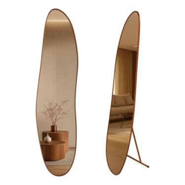 Imagem de Espelho Abstrato Provador 146x36cm Moldura Preta Branca Dourada Cobre 